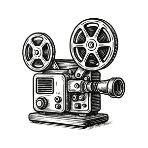 Illustration altmodischer Projektor. Beim Draufklicken gelangt man zum YouTube-Kanal von Niekerkensreise