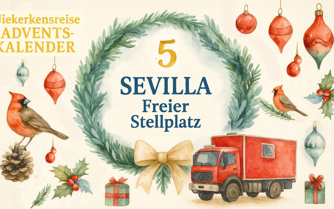 🎄 Vanlife Adventskalender Türchen #5: Freier Stellplatz in Sevilla – Perfekt für eine City-Tour 🇪🇸🚒🌆