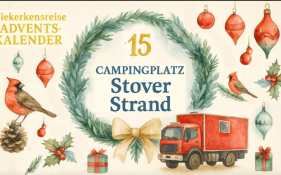 🎄 Vanlife Adventskalender Türchen #15: Wohnmobilstellplatz Stover Strand an der Elbe – Natur & Nähe zu Hamburg 🇩🇪🚒🌿