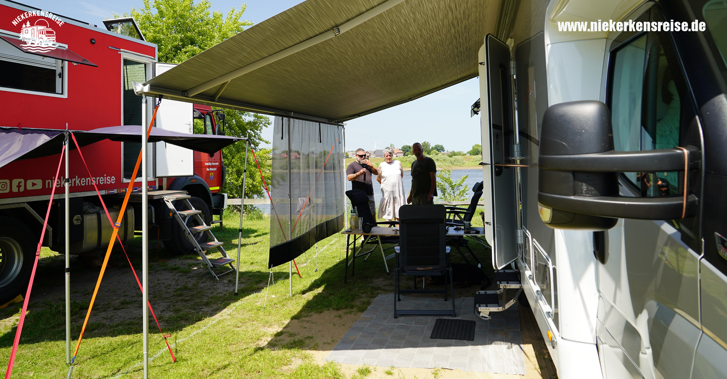 Wohnmobile und Expeditionsmobil gemeinsam auf einem Campingplatz – Titelbild zum Artikel über 10 empfehlenswerte Wohnmobil-YouTuber.
